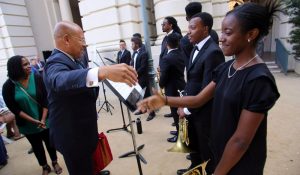 Pasadena Councilmember John J. Kennedy meets the Inner City Youth Orchestra of Los Angeles.